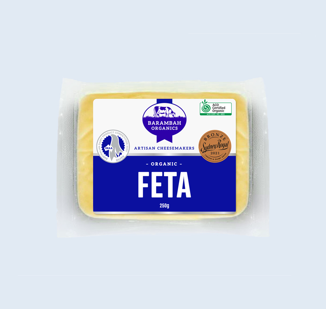 250g of Organic FETA Cheese - Organic Feta - Barambah Organics