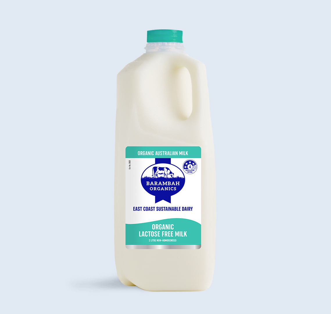 2 Liters of Lactose Free Milk - Organic Milk Australia - Barambah Organics