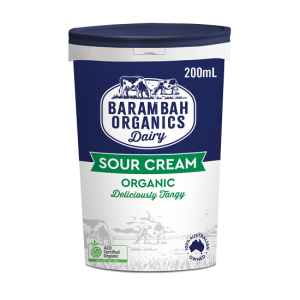 200g of Organic Sour Cream - Organic Sour Cream - Barambah Organics