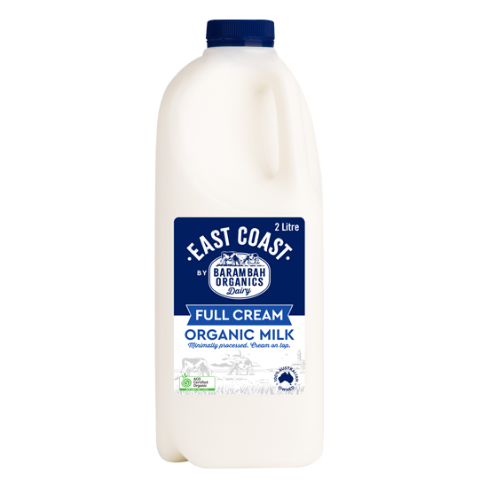 2 Liters of Full Cream Sustainable Milk - Organic Full Cream Milk - Barambah Organics